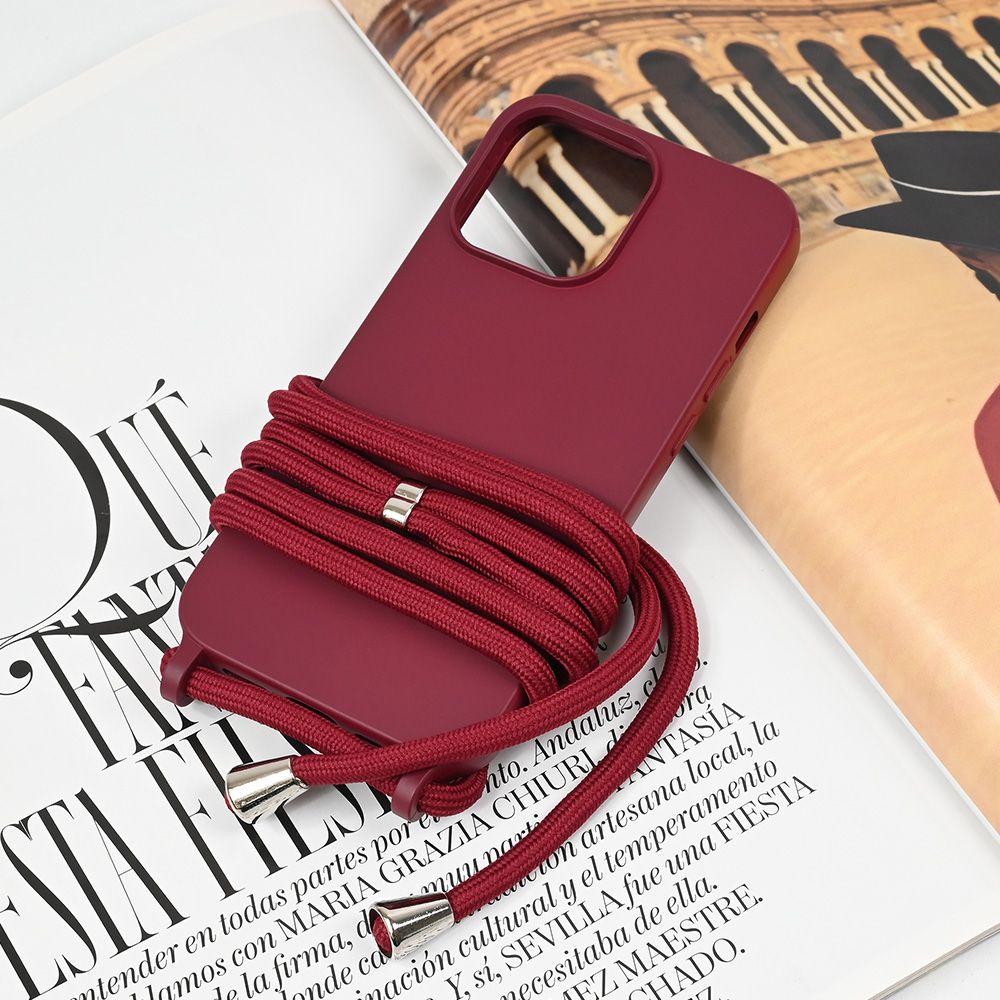 Maska za Apple iPhone 13 Pro — Crossbody, bordo