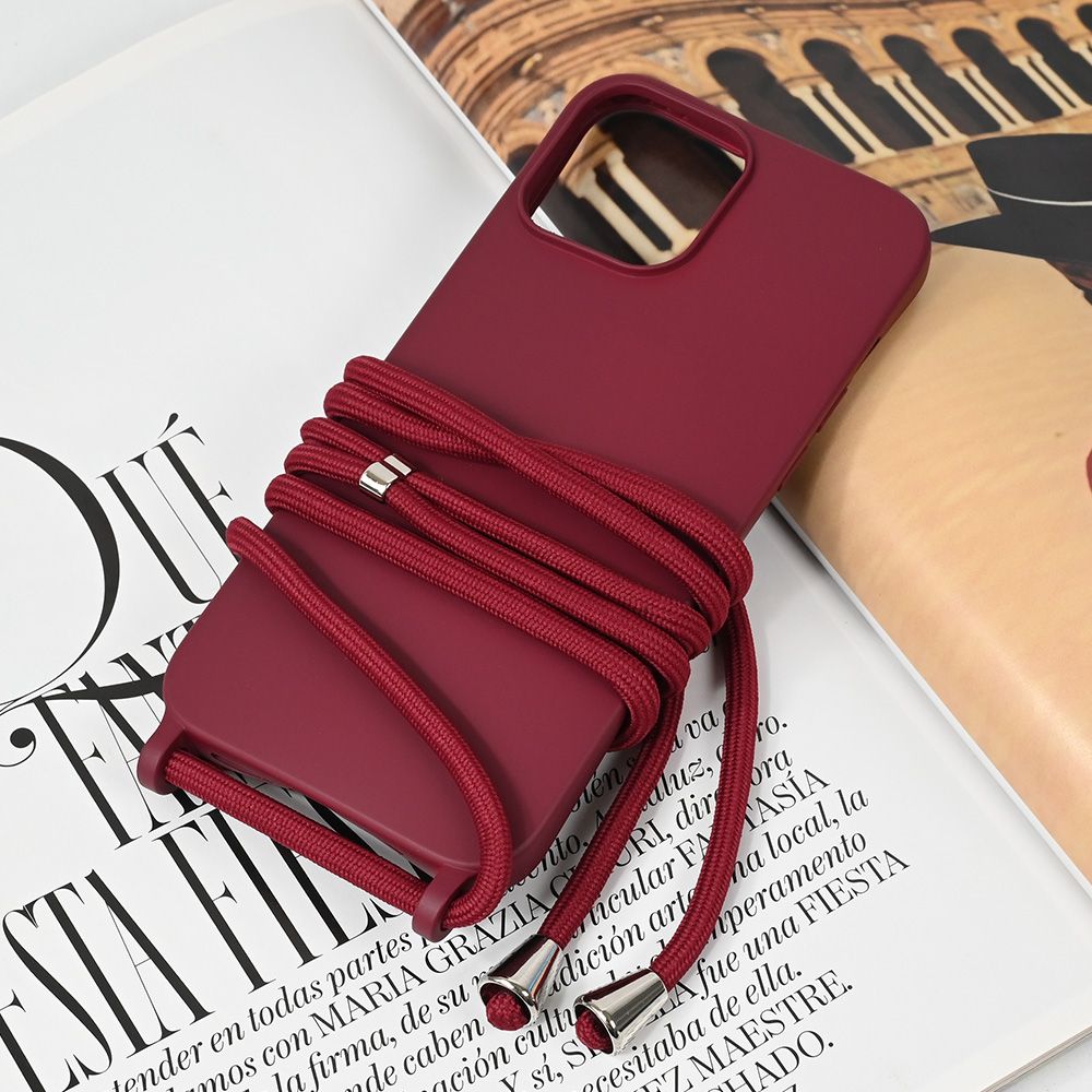 Maska za Apple iPhone 13 Pro Max — Crossbody, bordo