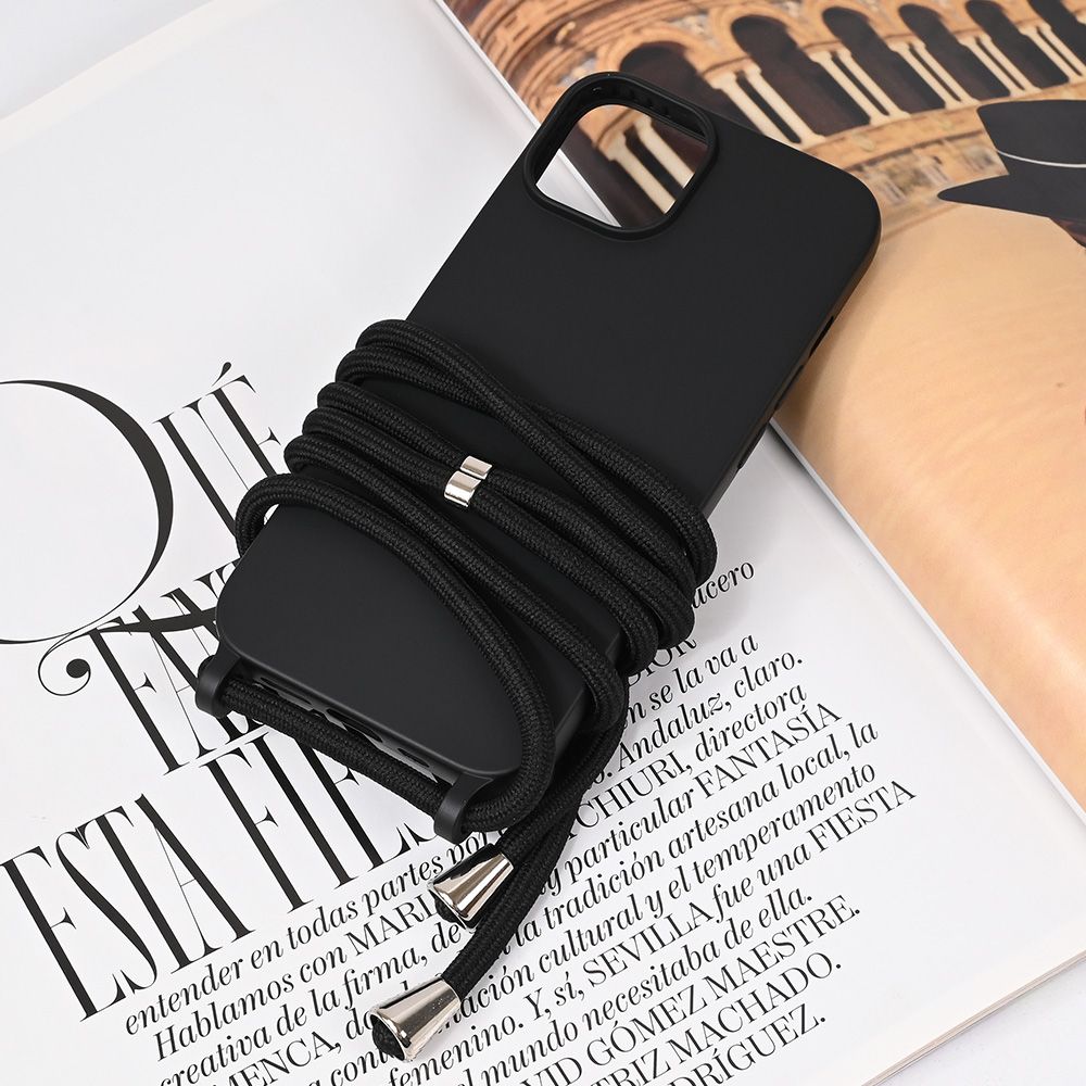 Maska za Apple iPhone 15 — Crossbody, crna