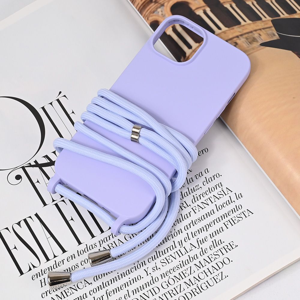 Maska za Apple iPhone 15 — Crossbody, ljubicasta