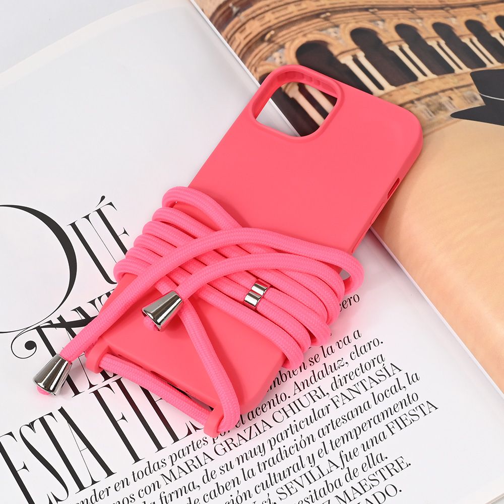 Maska za Apple iPhone 15 — Crossbody, pink