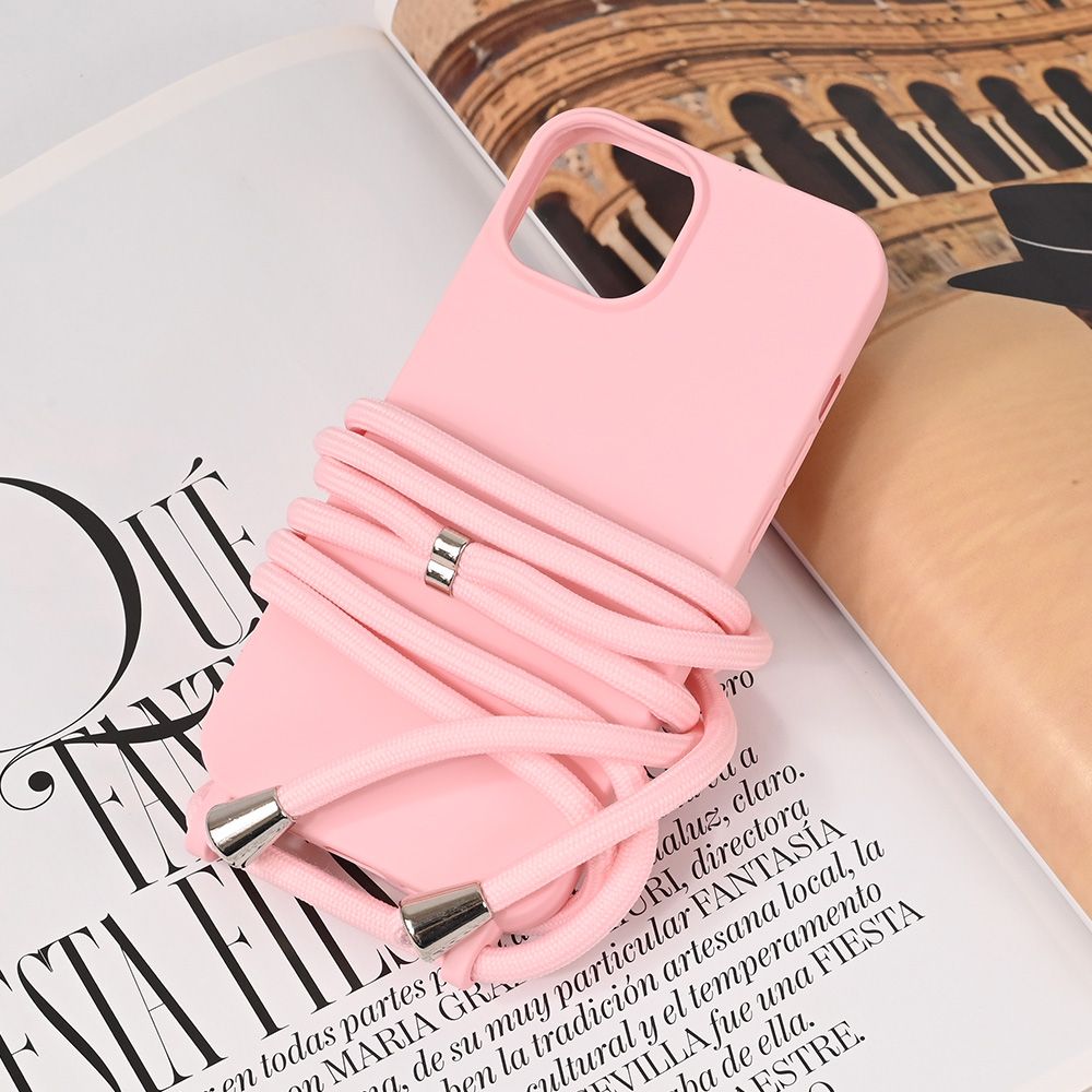Maska za Apple iPhone 15 — Crossbody, roze