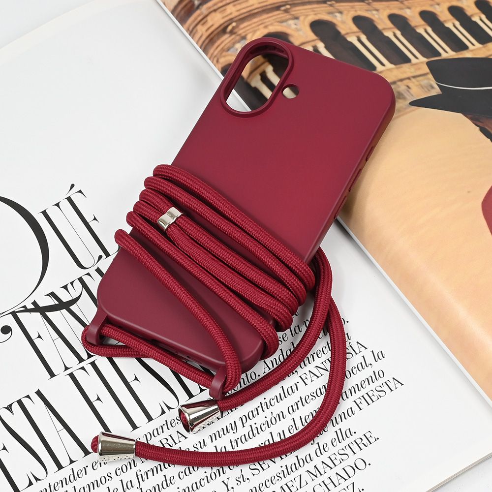 Maska za Apple iPhone 16 — Crossbody, bordo