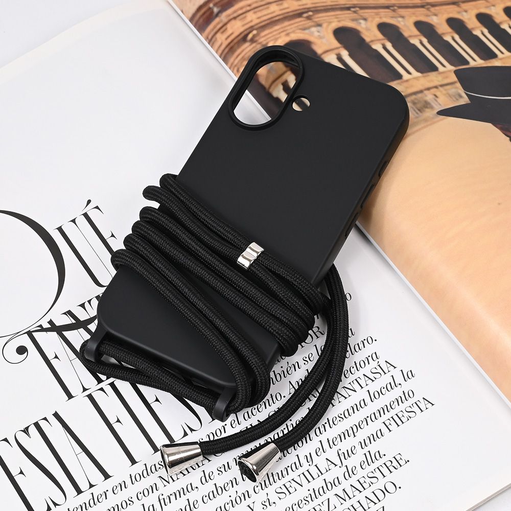 Maska za Apple iPhone 16 — Crossbody, crna
