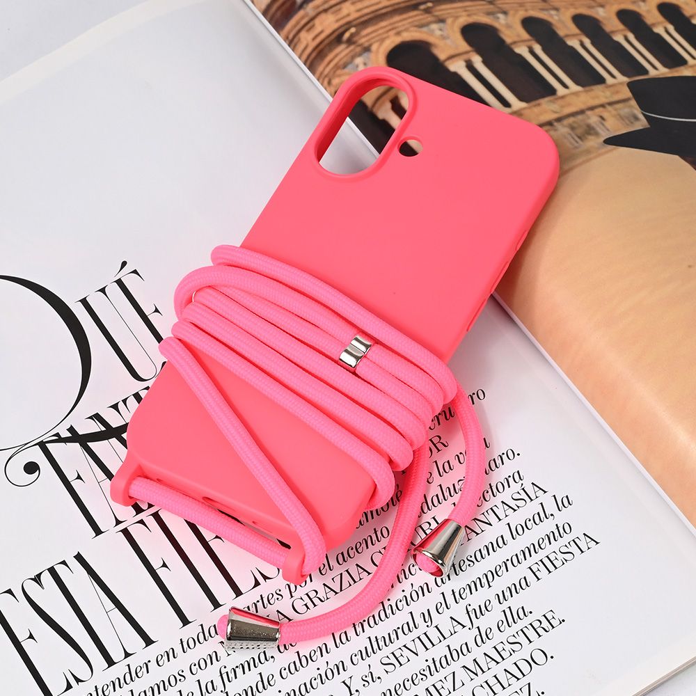 Maska za Apple iPhone 16 — Crossbody, pink