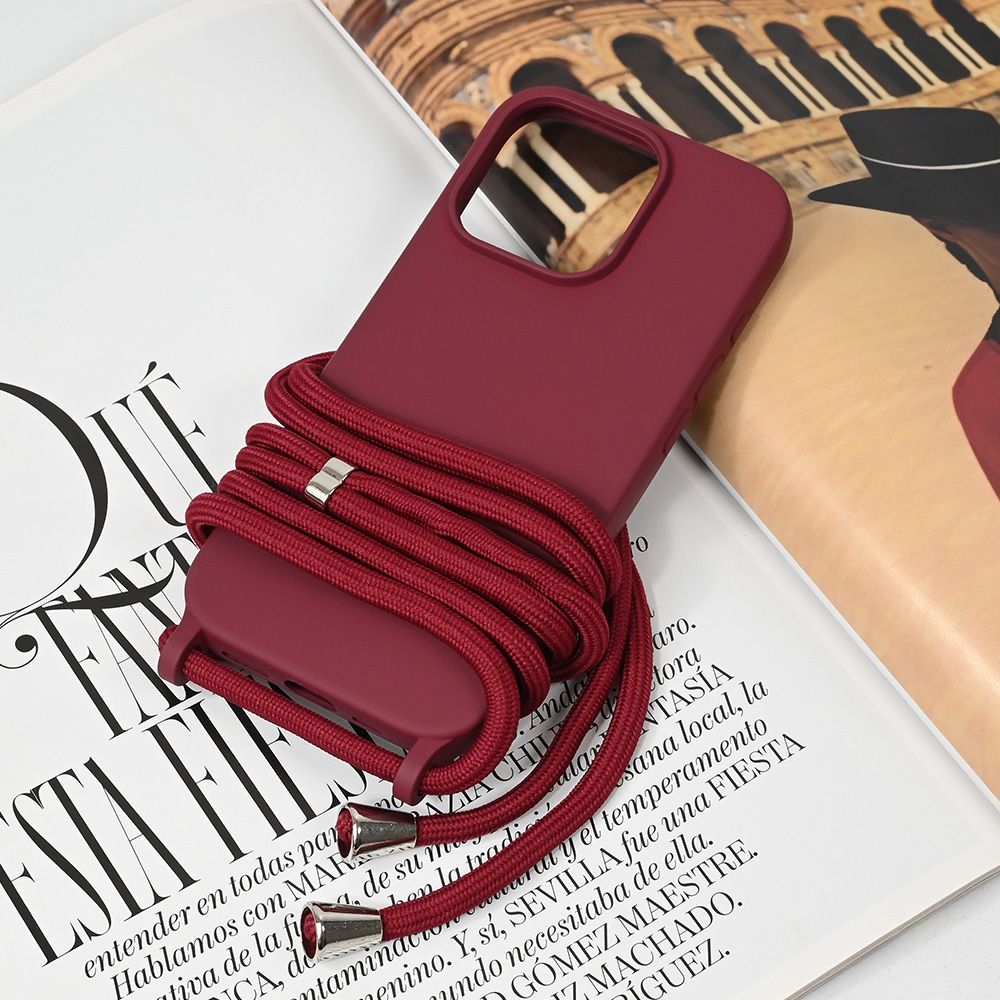Maska za Apple iPhone 16 Pro — Crossbody, bordo