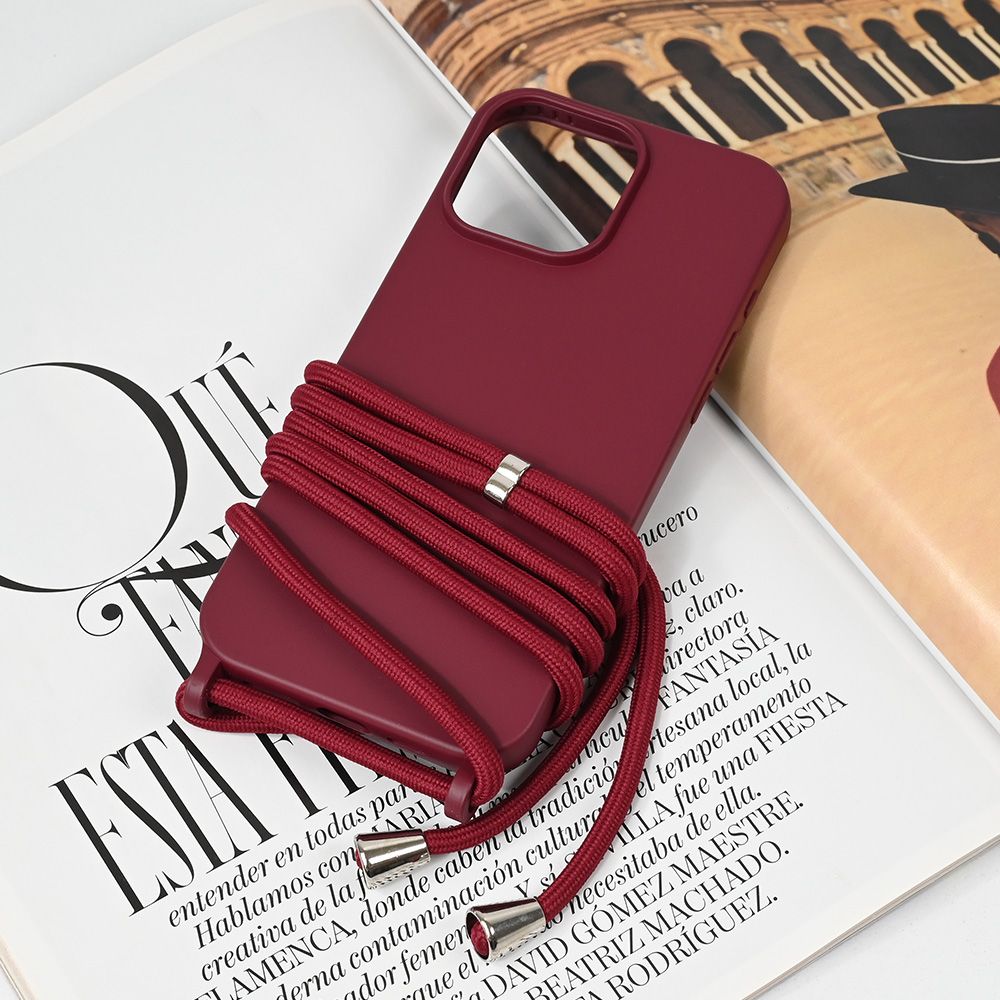 Maska za Apple iPhone 16 Pro Max — Crossbody, bordo