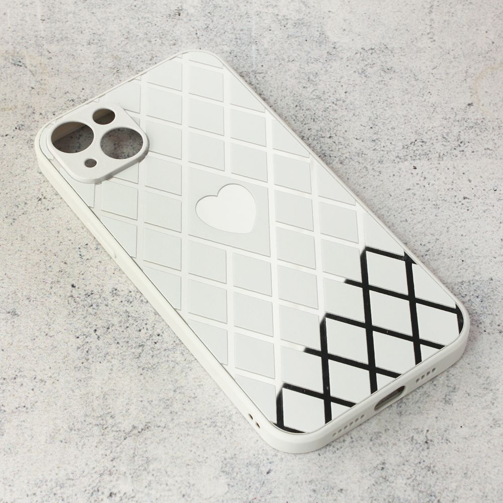 Maska za Apple iPhone 14 Plus — Diamond Heart, bela