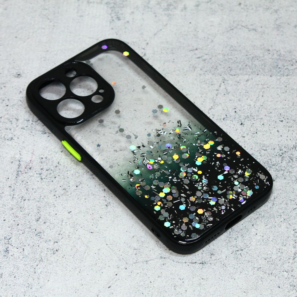 Maska za Apple iPhone 13 Pro — Frame Glitter, crna