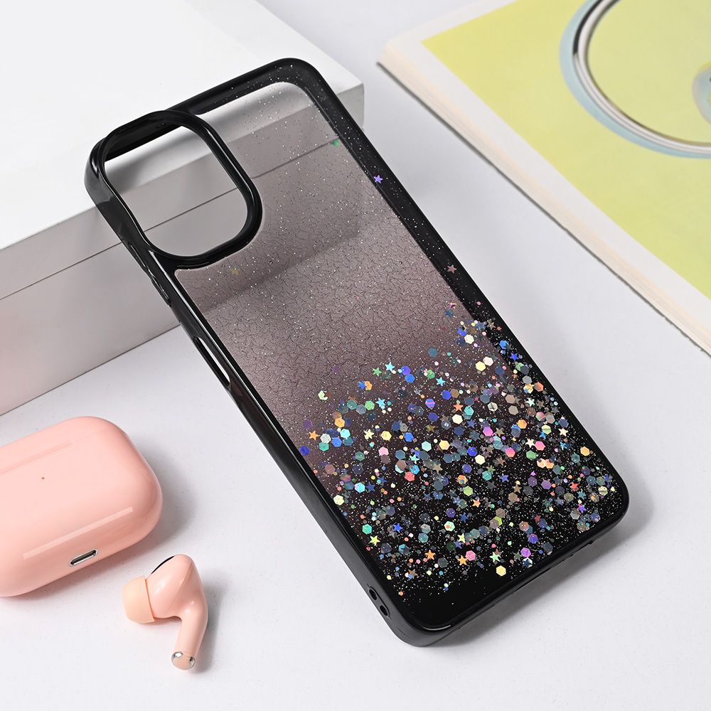Maska za Samsung Galaxy A06 — Frame Glitter, crna