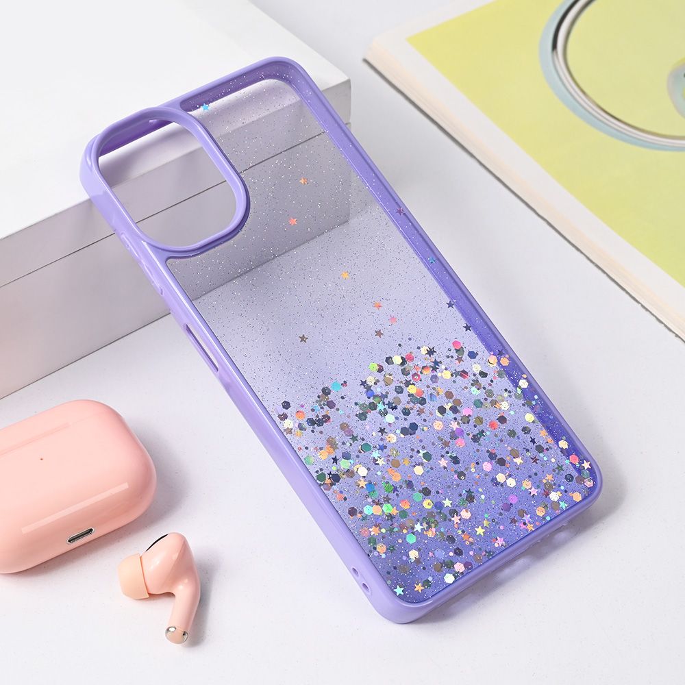 Maska za Samsung Galaxy A06 — Frame Glitter, ljubicasta