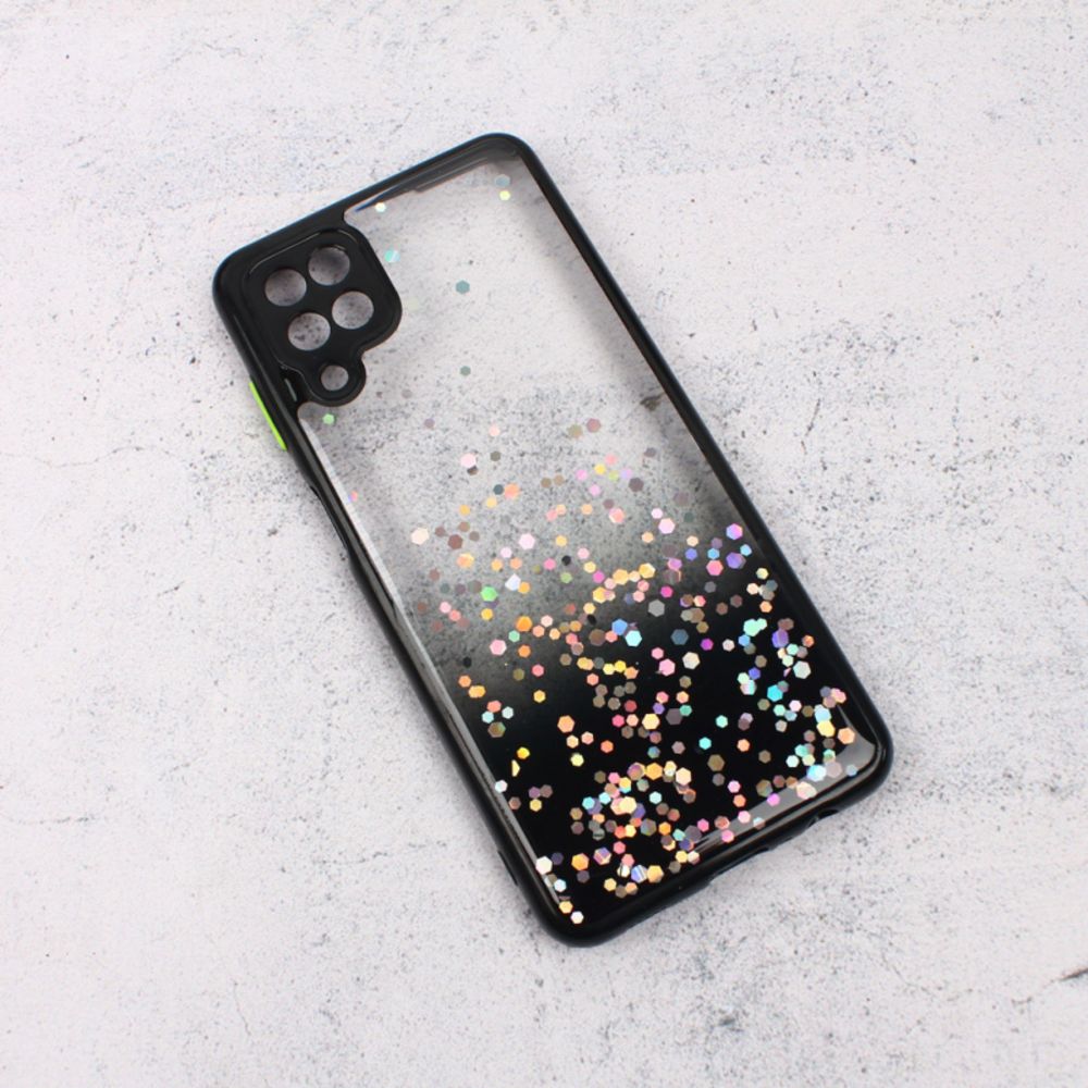 Maska za Samsung Galaxy A12 — Frame Glitter, crna