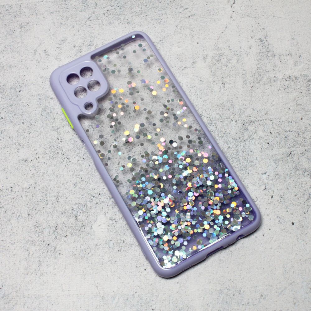 Maska za Samsung Galaxy A12 — Frame Glitter, ljubicasta