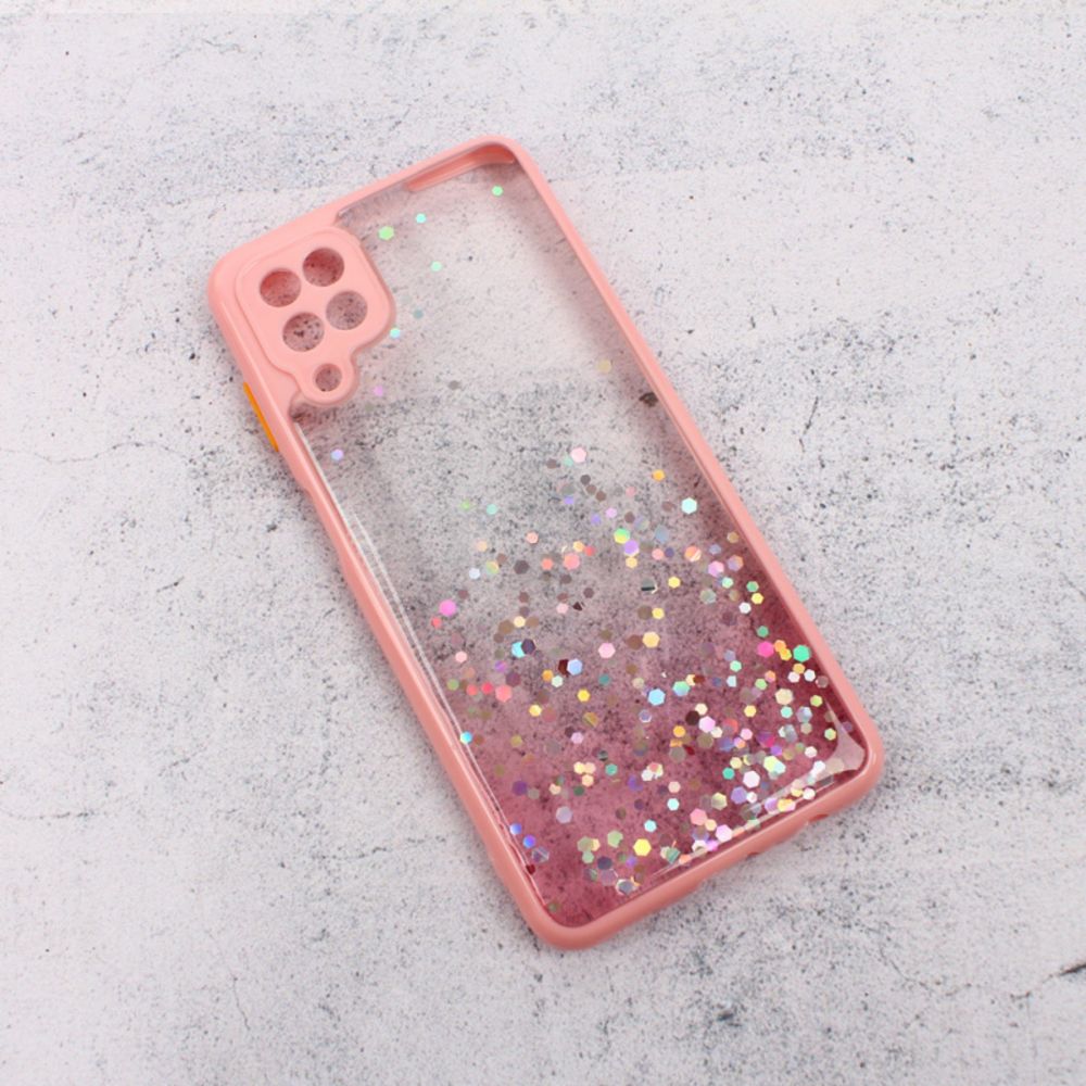 Maska za Samsung Galaxy A12 — Frame Glitter, roze