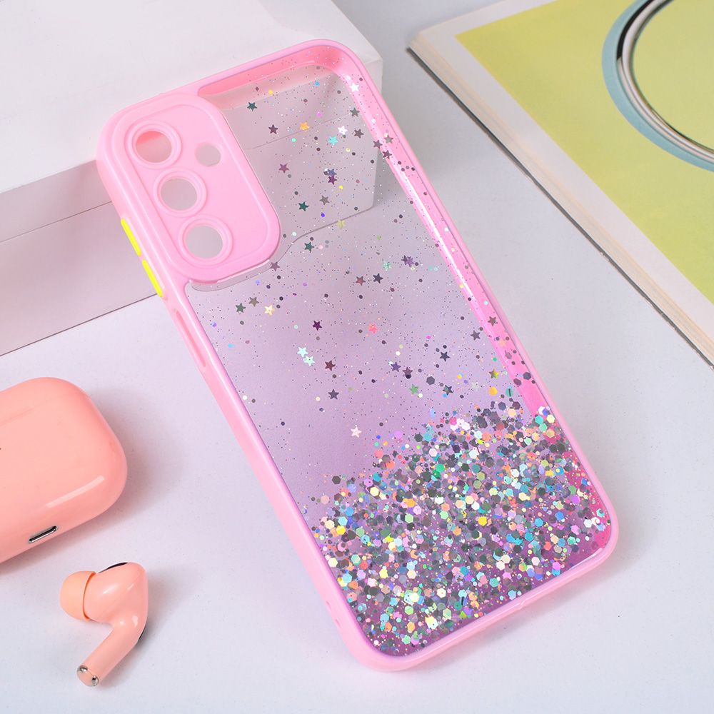 Maska za Samsung Galaxy A15 5G — Frame Glitter, roze