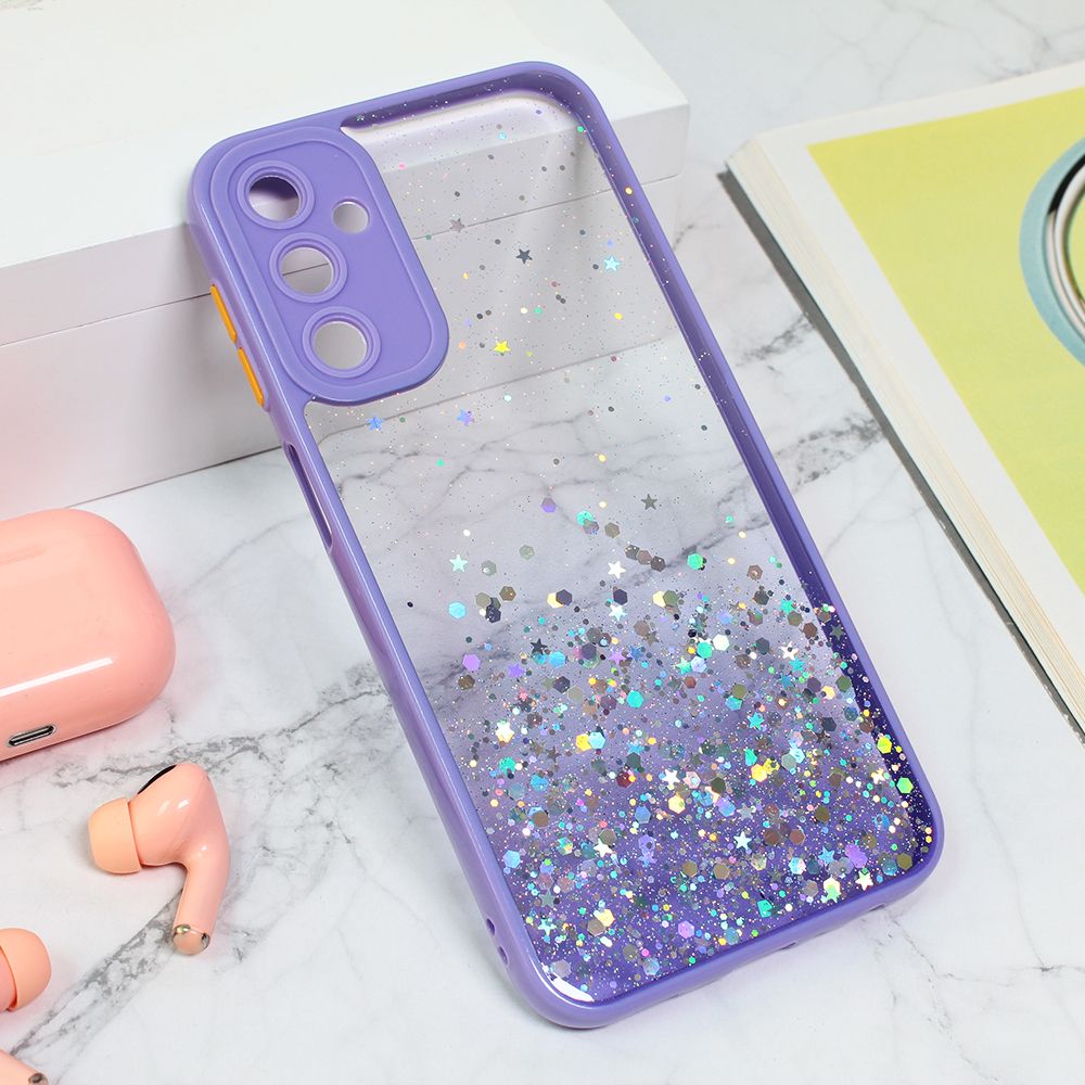 Maska za Samsung Galaxy A24 — Frame Glitter, ljubicasta