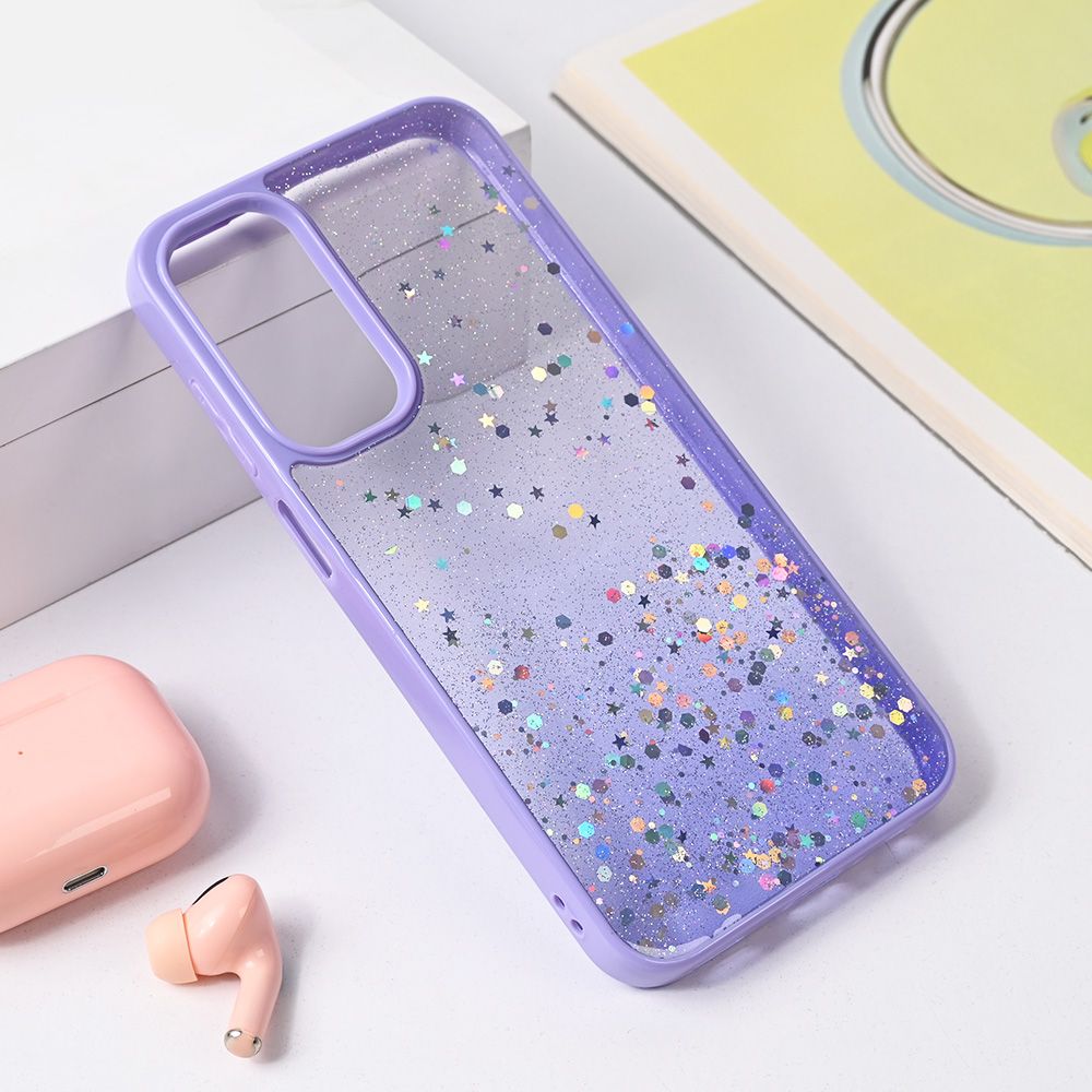 Maska za Samsung Galaxy A25 5G — Frame Glitter, ljubicasta