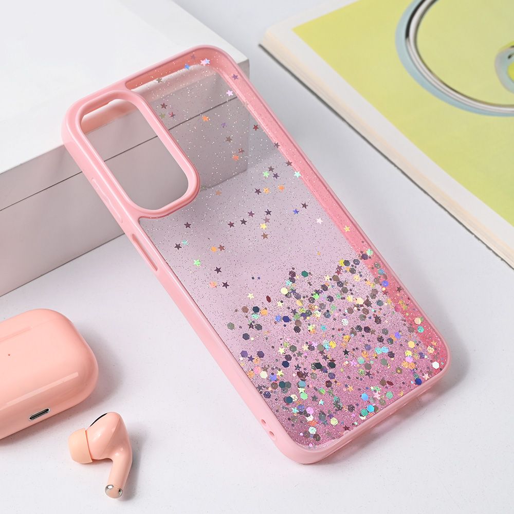 Maska za Samsung Galaxy A25 5G — Frame Glitter, roze