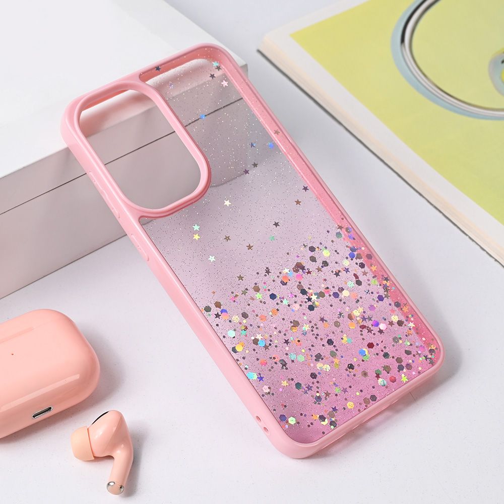 Maska za Samsung Galaxy A36 5G — Frame Glitter, roze
