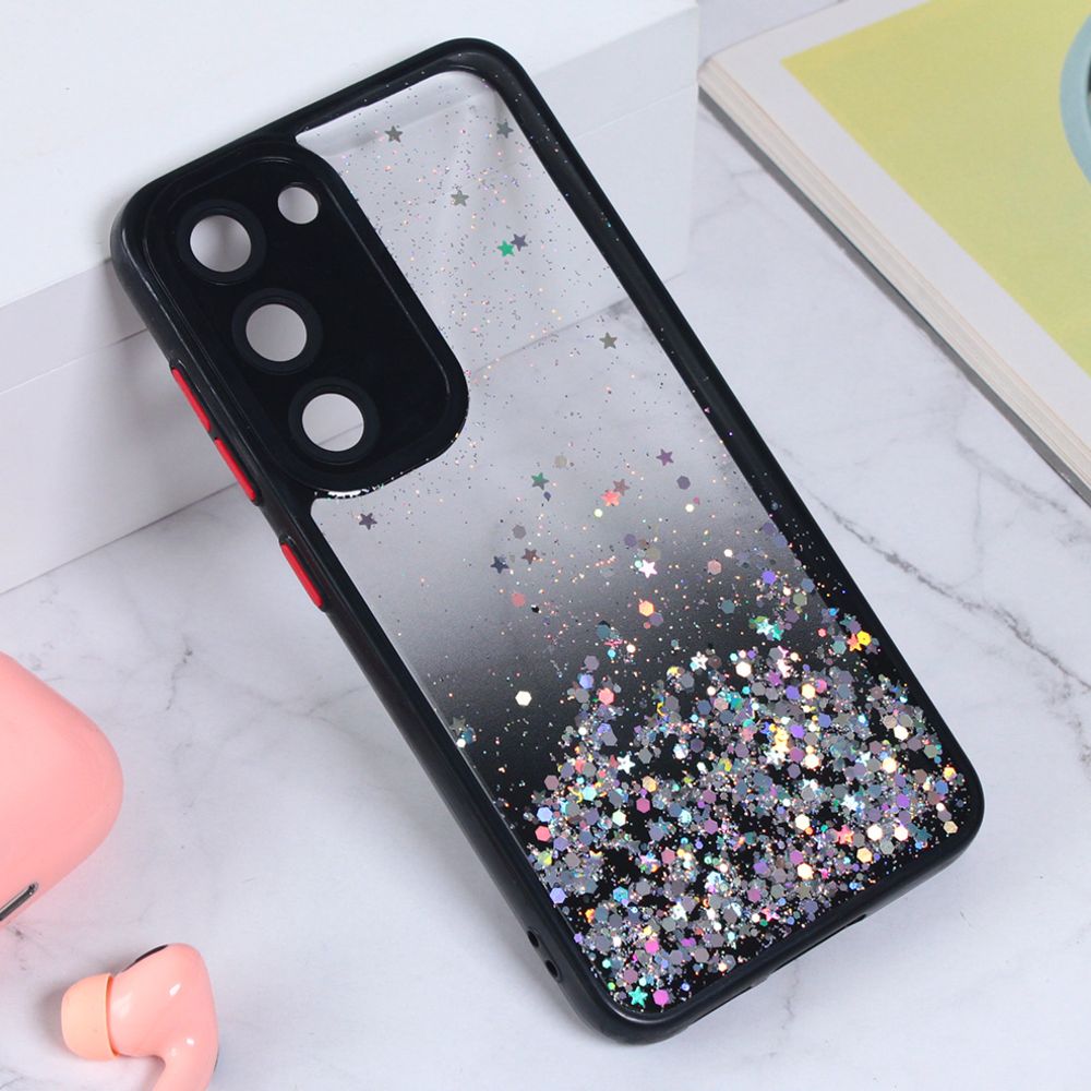 Maska za Samsung Galaxy S23 Plus — Frame Glitter, crna