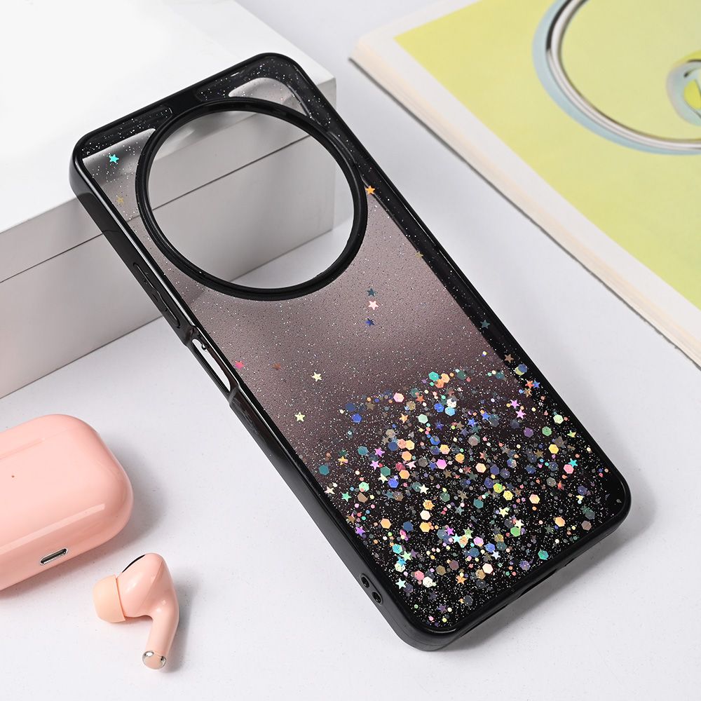 Maska za Xiaomi Redmi 14C — Frame Glitter, crna