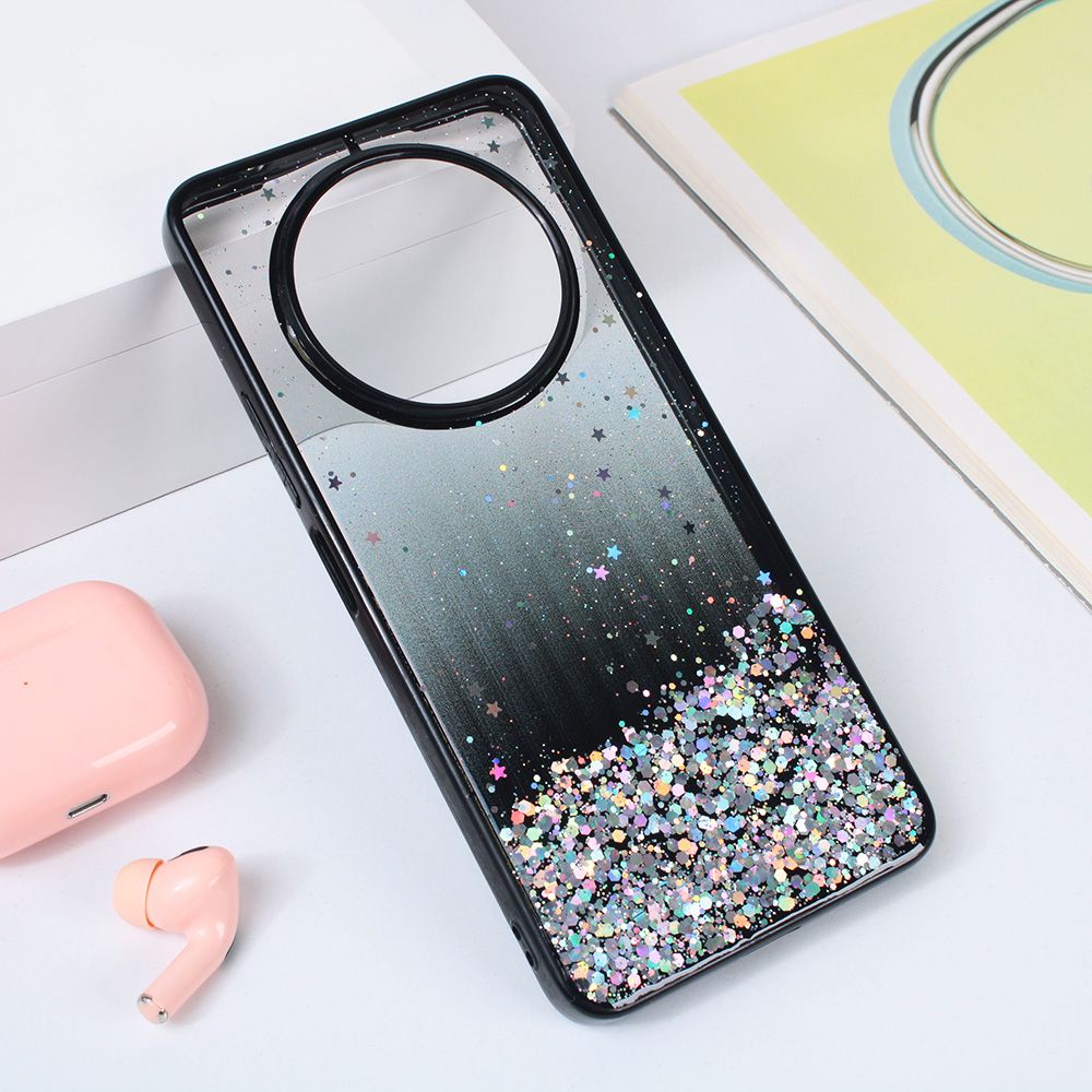 Maska za Xiaomi Redmi A3 — Frame Glitter, crna