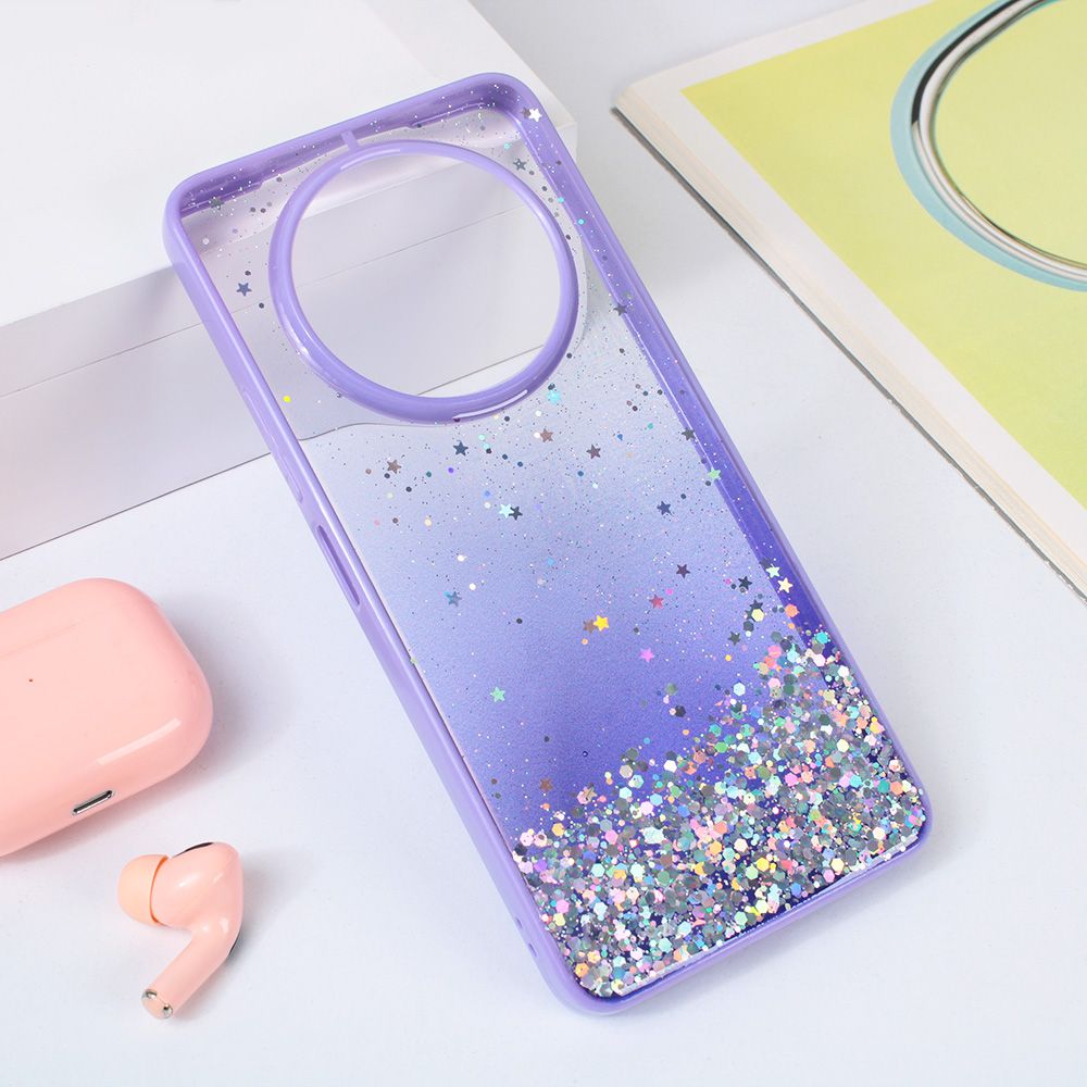 Maska za Xiaomi Redmi A3 — Frame Glitter, ljubicasta