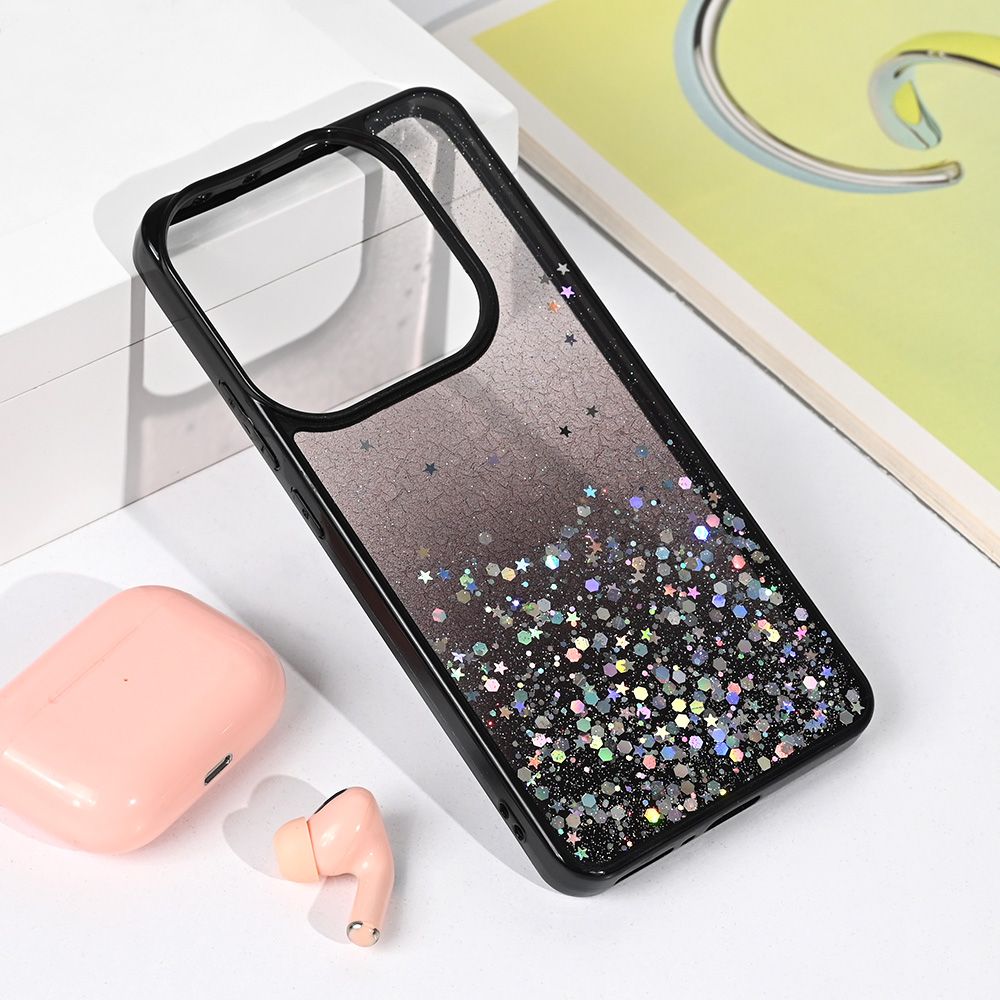 Maska za Samsung — Frame Glitter, crna