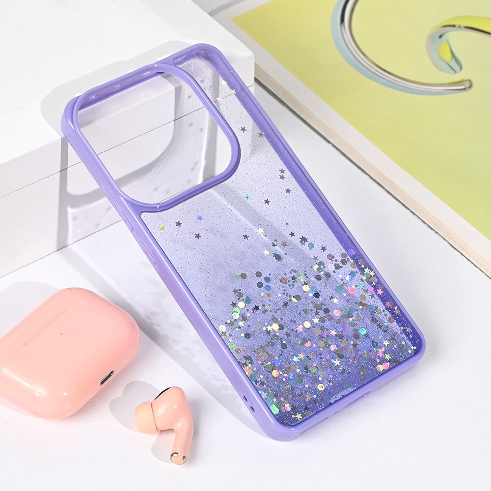 Maska za Samsung — Frame Glitter, ljubicasta
