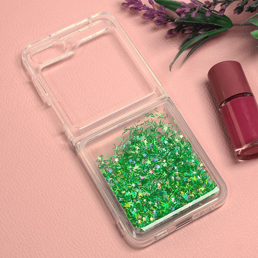 Maska za Samsung Galaxy Z Flip 5 — Glitter, zelena