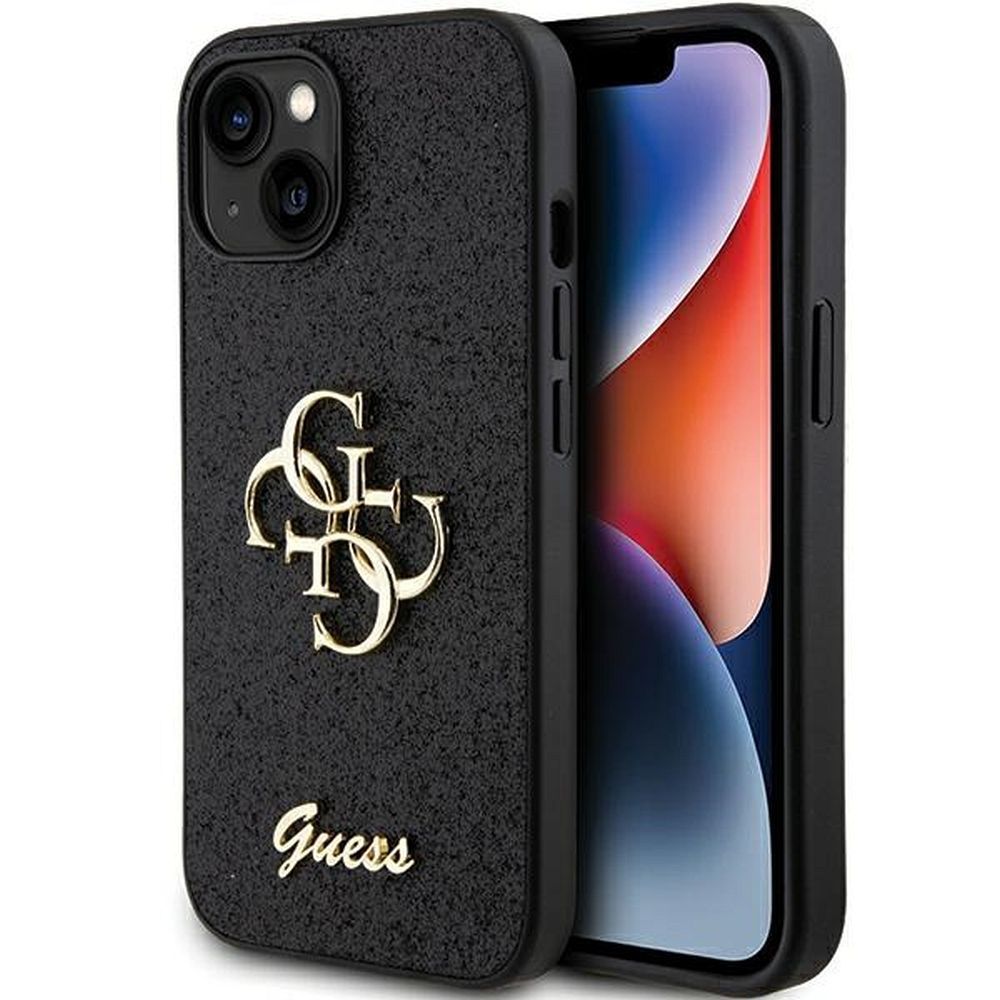 Maska za Apple iPhone 15 — Guess Hc Fixed Glitter 4G Big Metal Logo