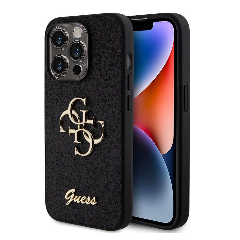 Maska za Apple iPhone 15 Pro — Guess Hc Fixed Glitter 4G Big Metal Logo