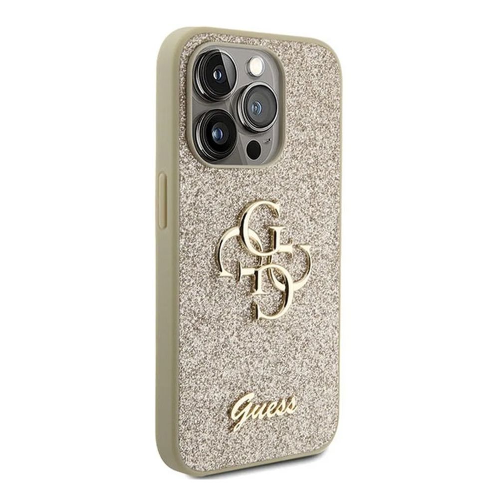 Maska za Apple iPhone 15 Pro — Guess Hc Fixed Glitter 4G Big Metal Logo