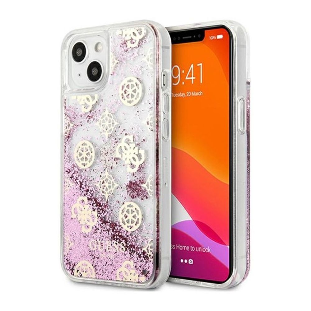 Maska za Apple iPhone 13 — Guess Hc Liquid Glitter Peony