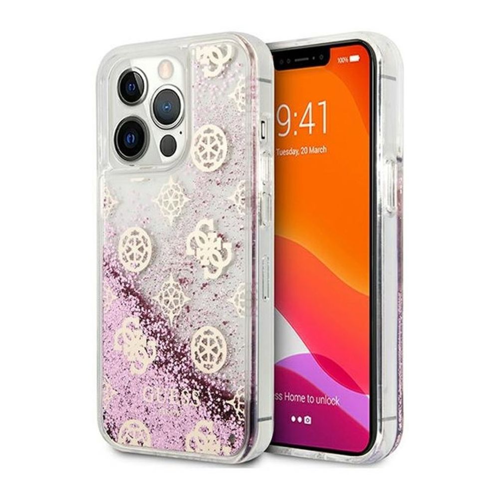 Maska za Apple iPhone 13 Pro — Guess Hc Liquid Glitter Peony