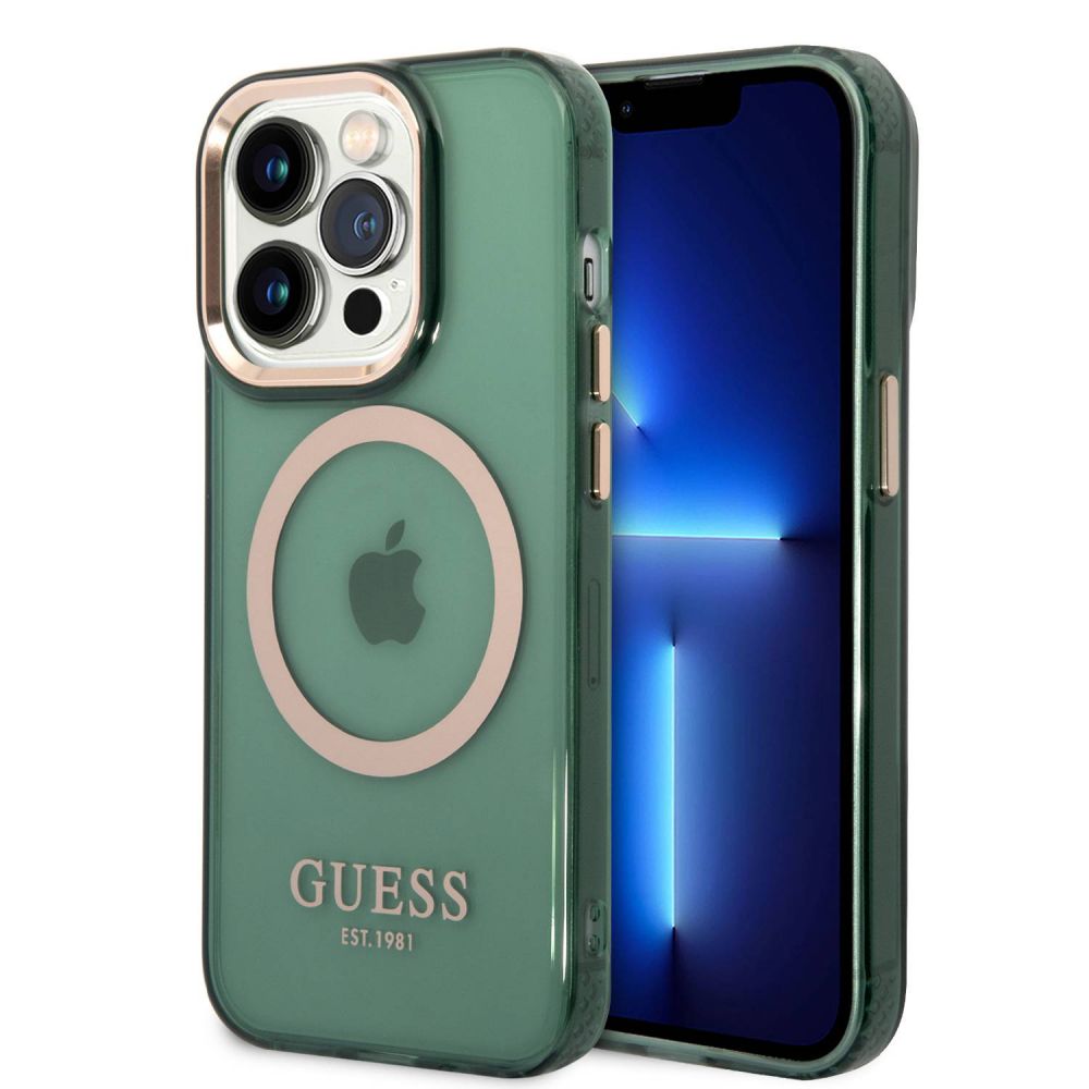 Maska za Apple iPhone 14 Pro — Guess Hc Magsafe Outline Translucent