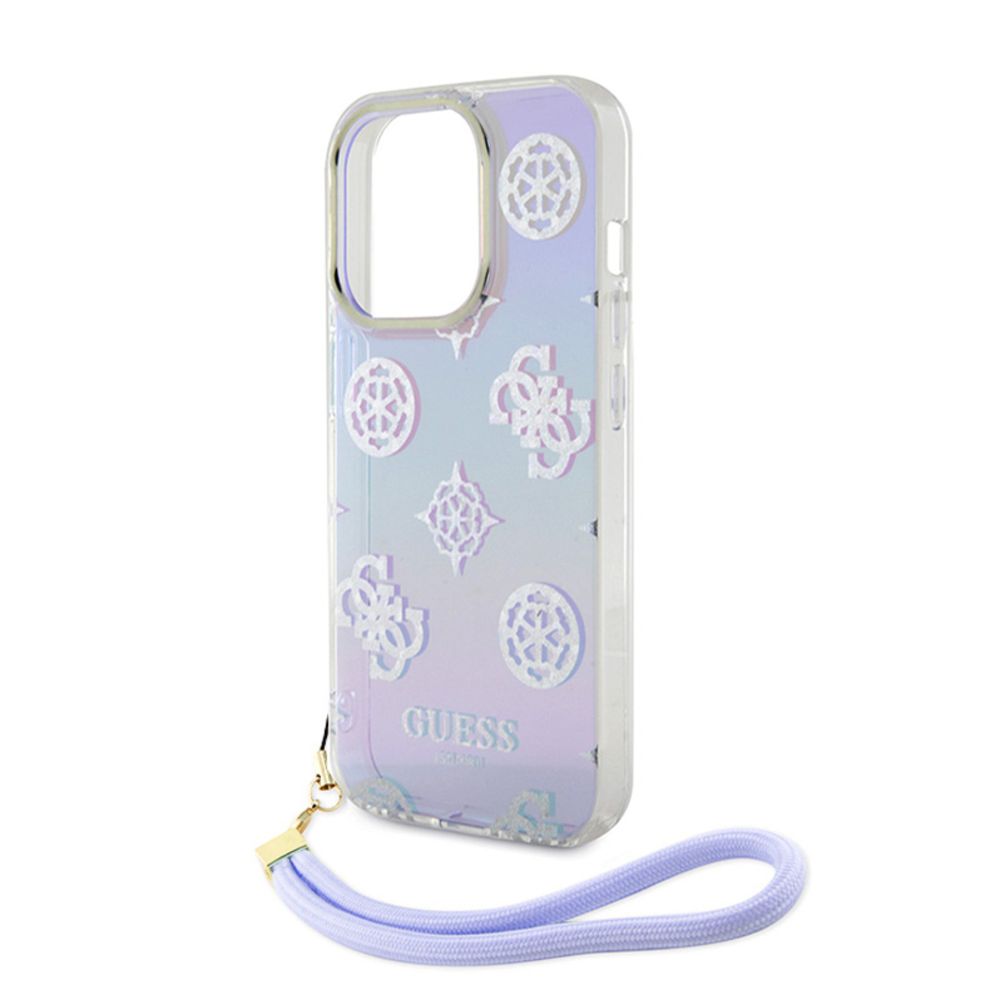 Maska za Apple iPhone 15 — Guess Hc PC TPU Iridescent Glitter Pattern Peony