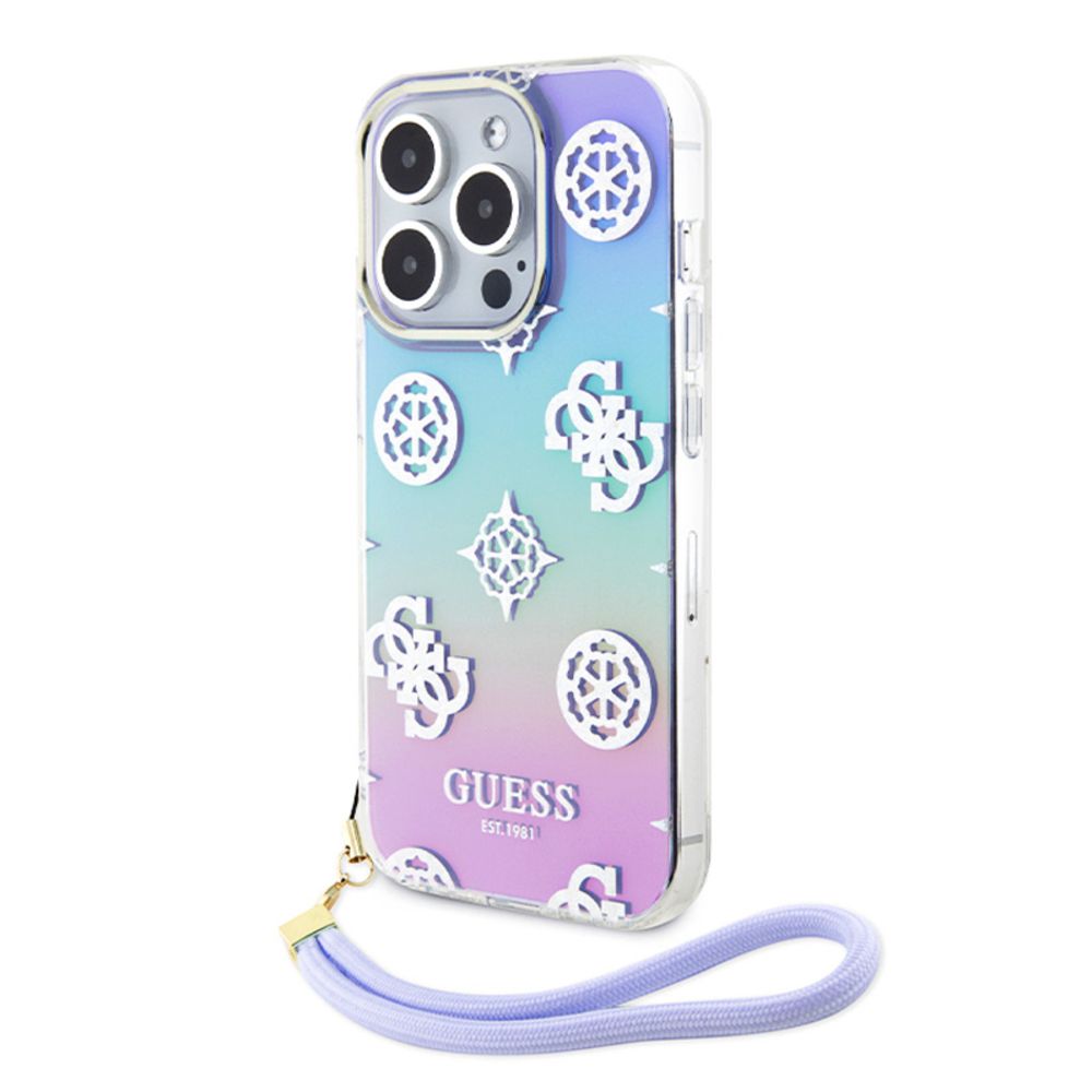 Maska za Apple iPhone 15 Pro — Guess Hc PC TPU Iridescent Glitter Pattern Peony