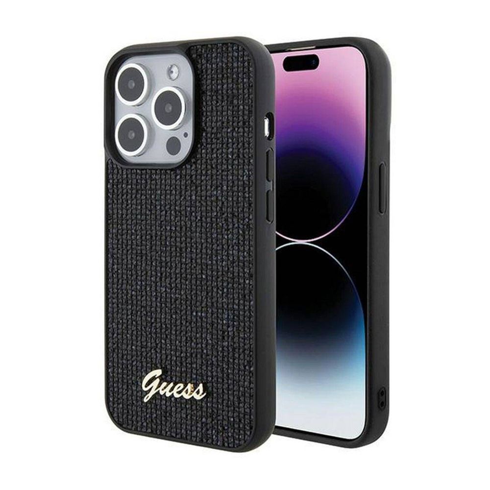 Maska za Apple iPhone 15 Pro — Guess Hc PU Disco Script Metal