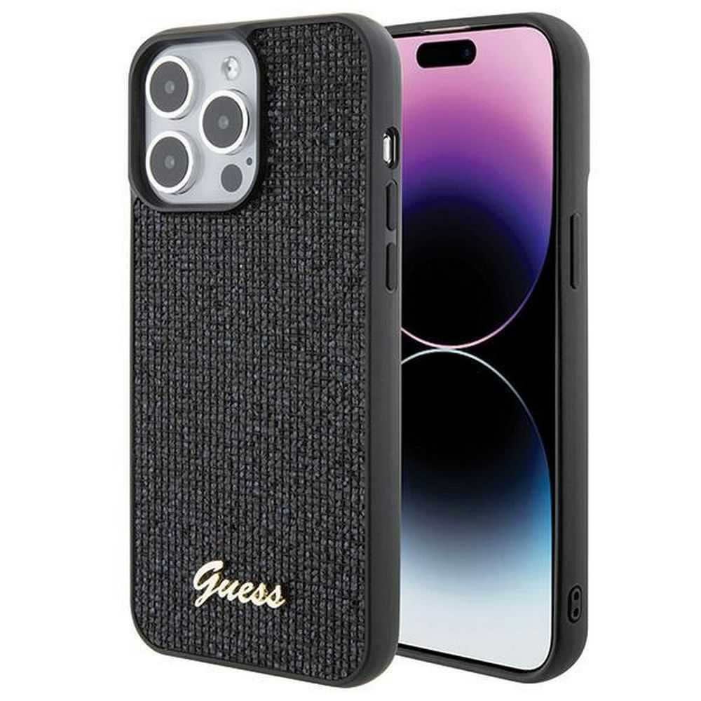 Maska za Apple iPhone 15 Pro Max — Guess Hc PU Disco Script Metal