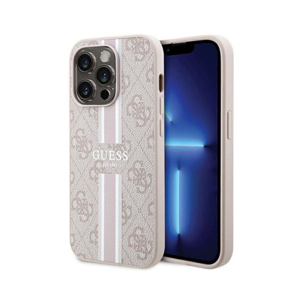 Maska za Apple iPhone 15 Pro — Guess Magsafe 4G Pu Printed Stripes