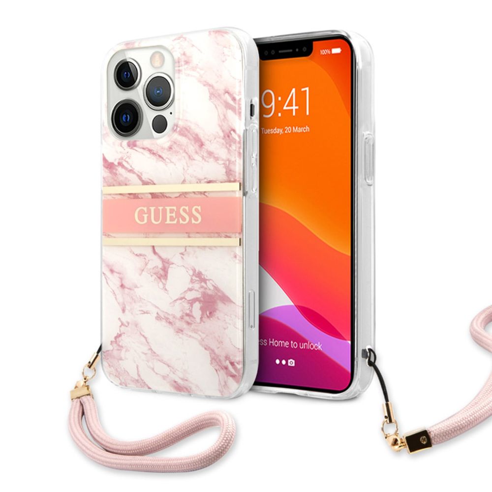 Maska za Apple iPhone 13 Pro — Guess Marble Strap