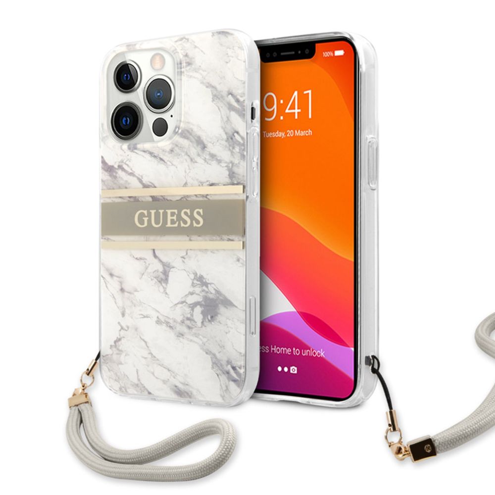 Maska za Apple iPhone 13 Pro — Guess Marble Strap