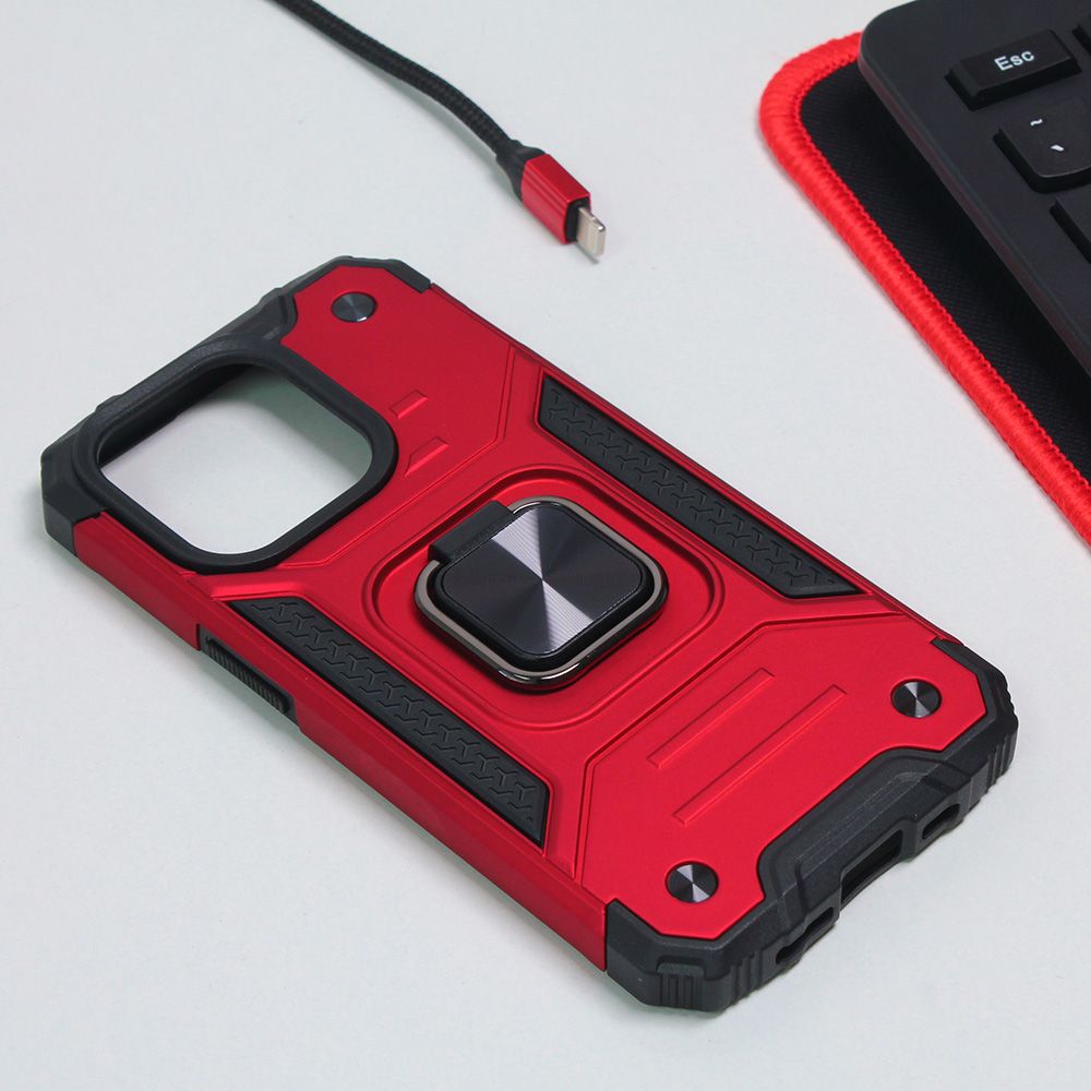 Maska za Apple iPhone 14 Pro — Hard Border Ring, crvena