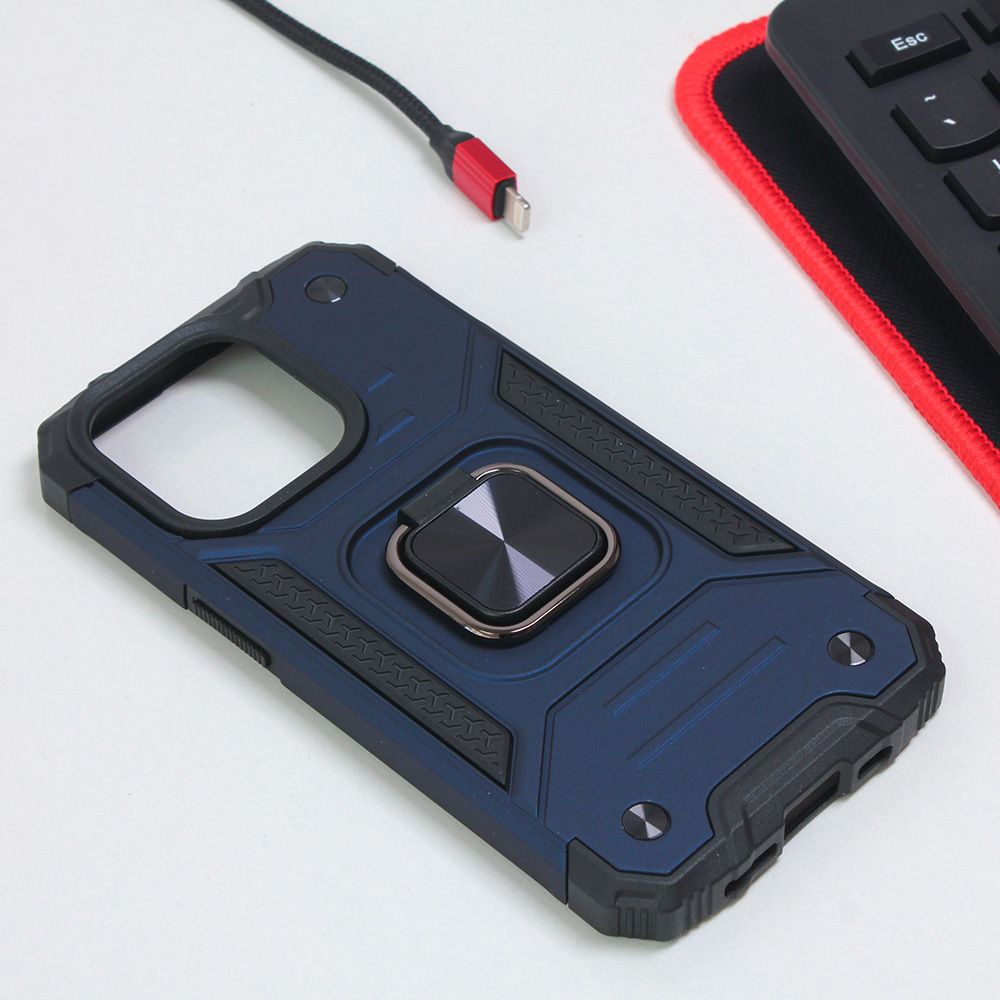 Maska za Apple iPhone 14 Pro — Hard Border Ring, plava