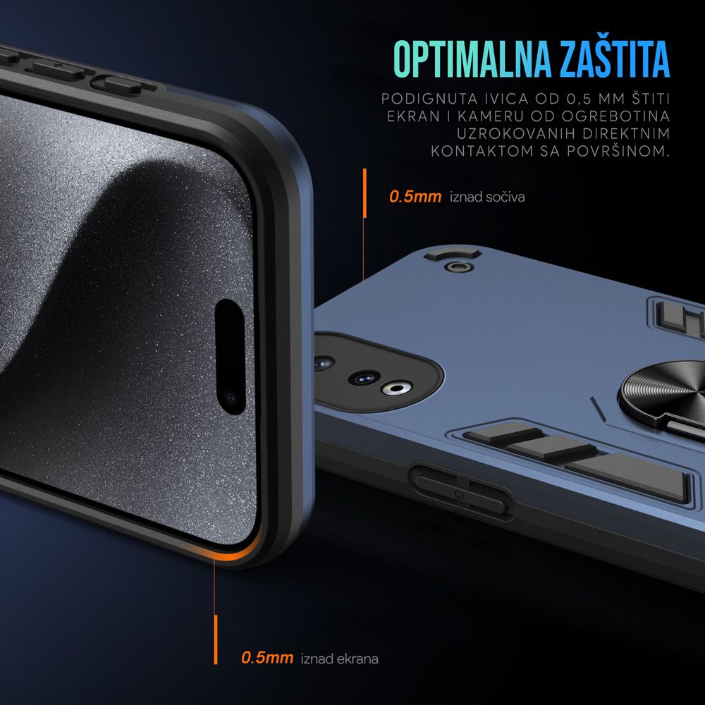 Maska za Honor X7b — Hard Ring, tamno zelena