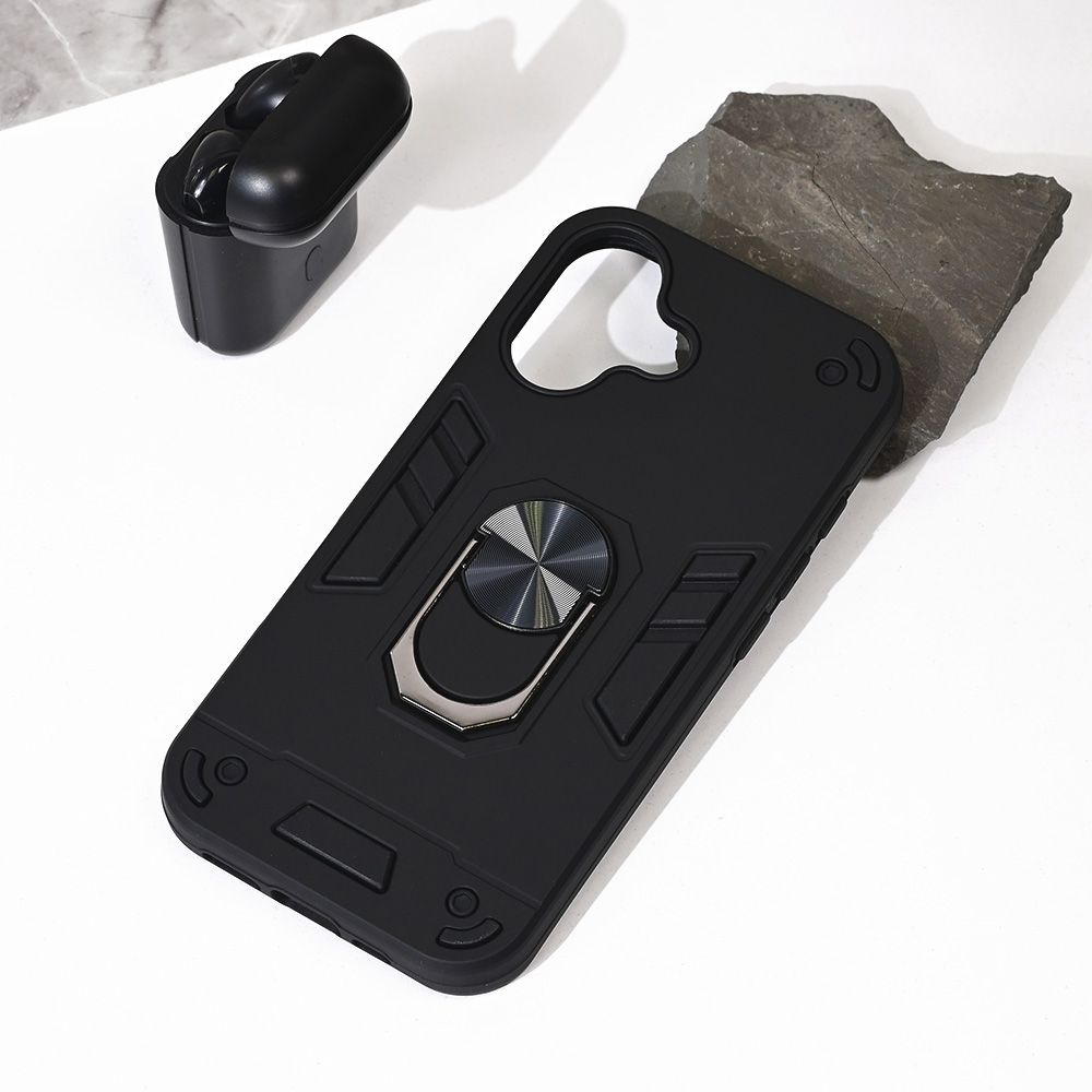Maska za Apple iPhone 16 — Hard Ring, crna