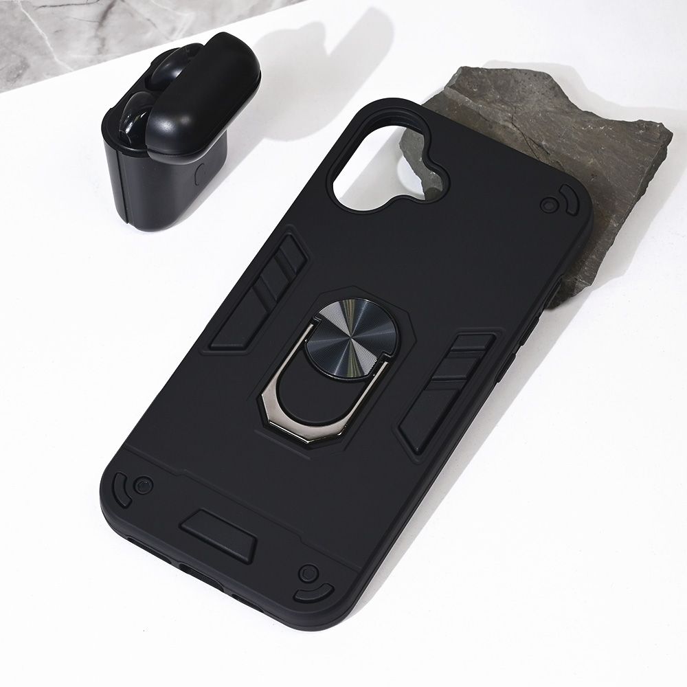 Maska za Apple iPhone 16 Plus — Hard Ring, crna