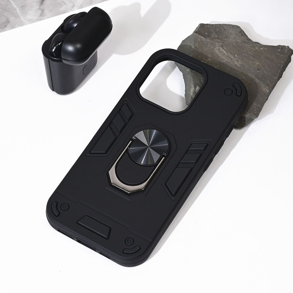Maska za Apple iPhone 16 Pro — Hard Ring, crna