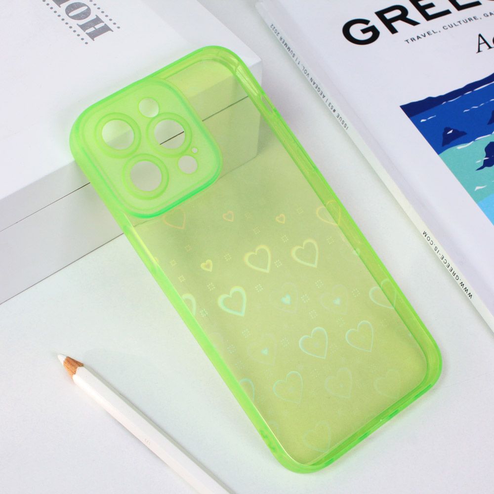 Maska za Apple iPhone 14 Pro Max — Heart Color IMD, svetlo zelena
